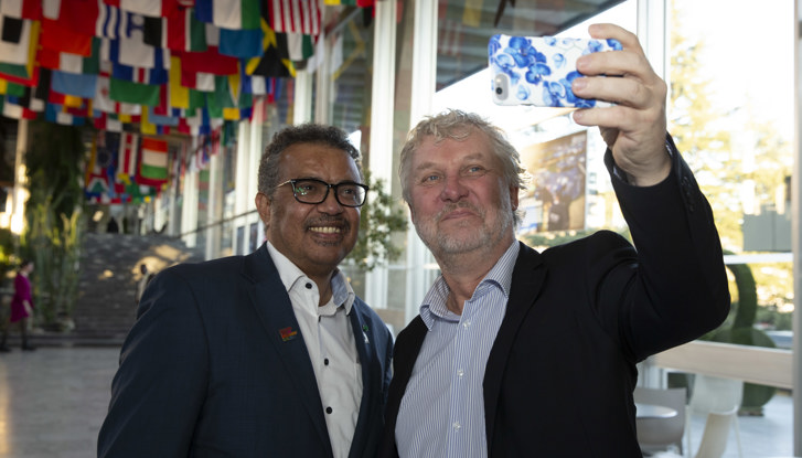 WHO and Sweden have a longstanding partnership. Swedish Minister for International Development Cooperation Peter Eriksson and WHO Director  General Tedros Adhanom Ghebreyesus. Photo credits: C. Black/WHO