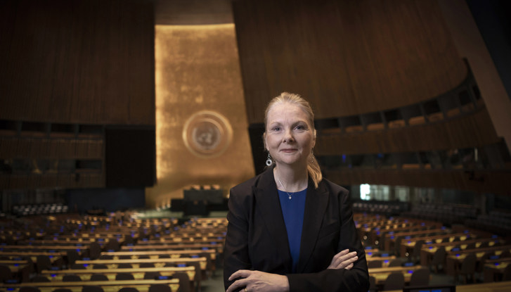 UN Ambassador Nicolas Clase in the General Assembly Hall