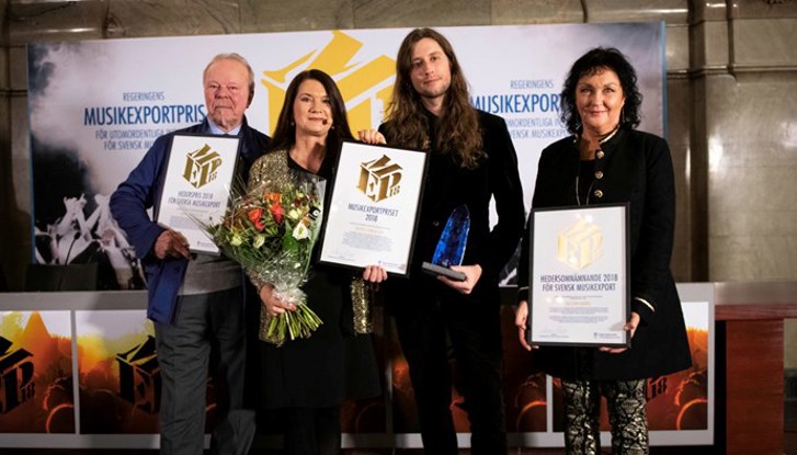 Thomas Johansson, Minister for Foreign Trade Ann Linde, Ludwig Göransson och Ulla Sjöström.