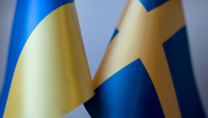 Ukrainian and Swedish flag