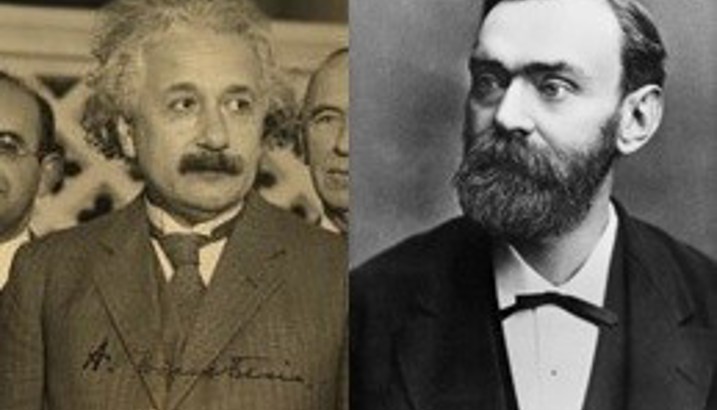 Albert Einstein and Alfred Nobel.