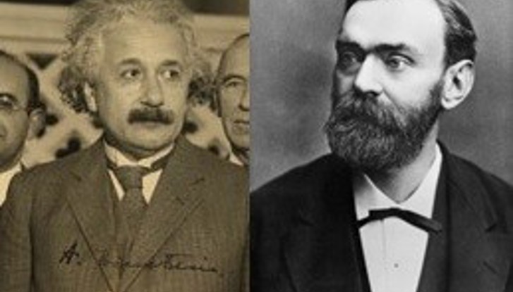 Albert Einstein and Alfred Nobel.