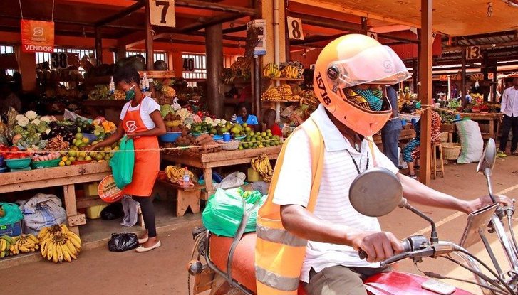 SafeBoda delivering produce