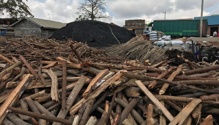 Firewood and charcoal being sold in Jinja